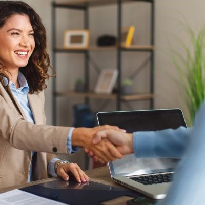 Woman agreeing to a business loan.