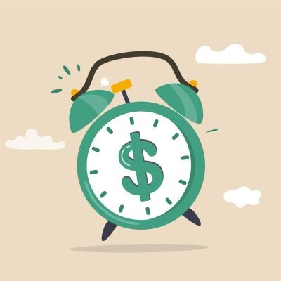 Money clock going off.