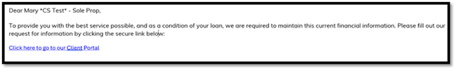 client portal sample email
