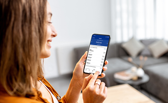 mobile screen showing new mobile banking app