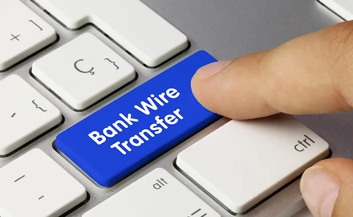 wire transfer button